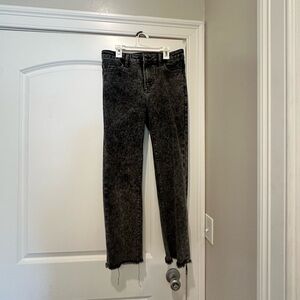 Kendall & Kylie Black Acid-Wash Bootcut Jeans